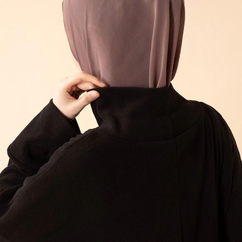Relaxed Turtleneck Abaya with Pockets (MA383) - Image 12