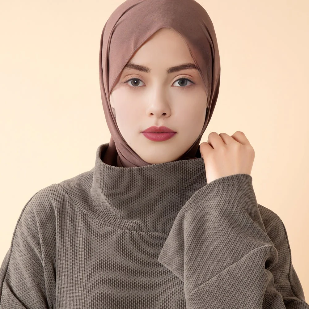 Relaxed Turtleneck Abaya with Pockets (MA383) - Image 13