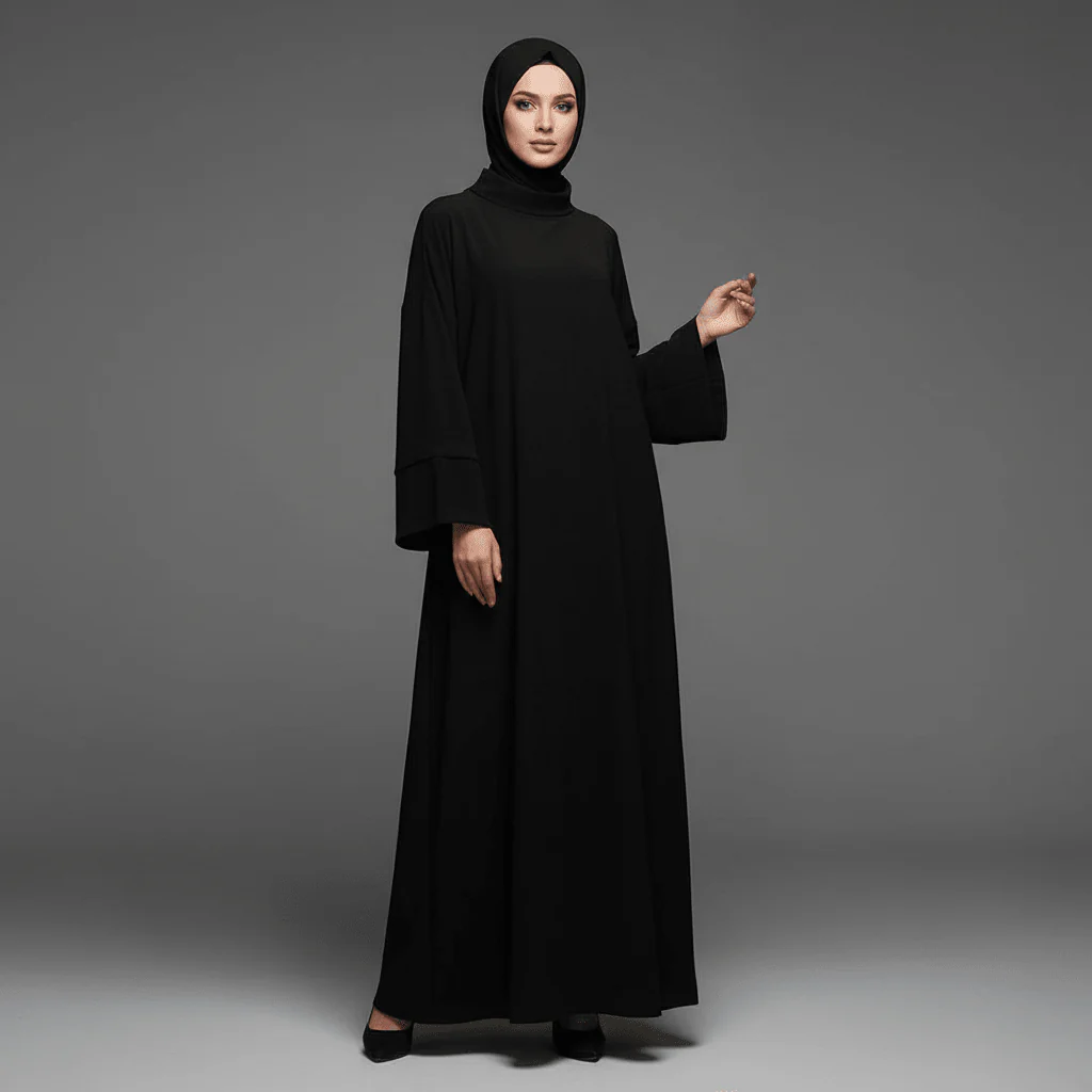 Relaxed Turtleneck Abaya with Pockets (MA383) - Image 2