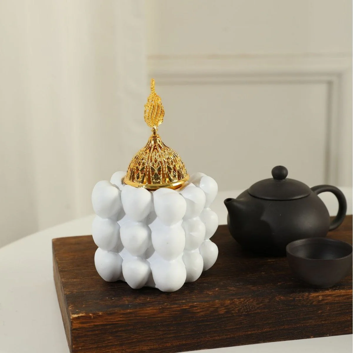 Resin Decorative Heart-Shaped Cube Incense Burner (MAC401) - Image 4