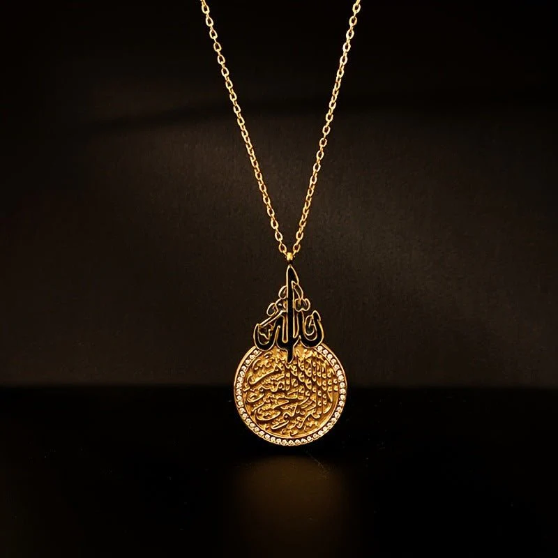 Retro Round Zircon Ultra-Shiny Stainless Steel Die-cast Oil Drop Contrast Necklace(MAC223)(WITH GIFT BOX) - Image 2