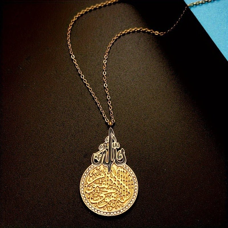 Retro Round Zircon Ultra-Shiny Stainless Steel Die-cast Oil Drop Contrast Necklace(MAC223)(WITH GIFT BOX) - Image 4