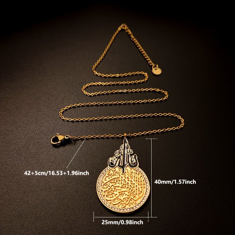 Retro Round Zircon Ultra-Shiny Stainless Steel Die-cast Oil Drop Contrast Necklace(MAC223)(WITH GIFT BOX) - Image 6
