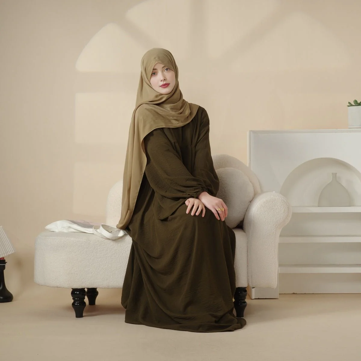 Reversible Abaya Made With Crepe Fabric (MA035) - Image 13