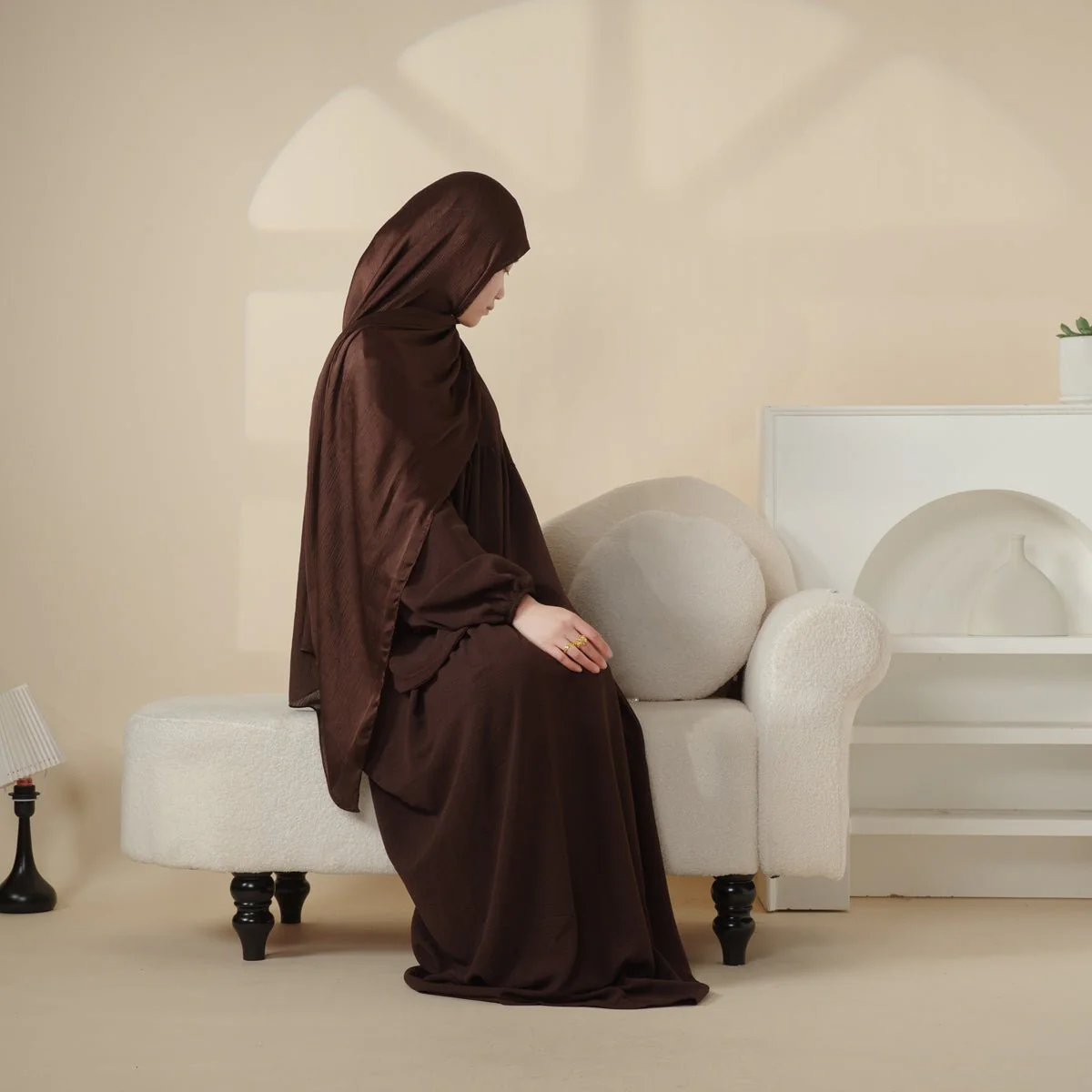 Reversible Abaya Made With Crepe Fabric (MA035) - Image 16