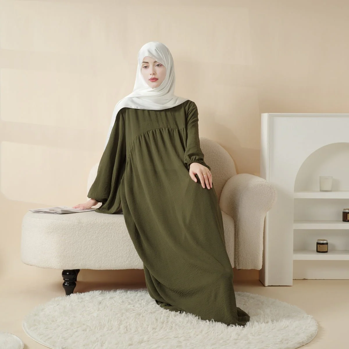 Reversible Abaya Made With Crepe Fabric (MA035) - Image 17