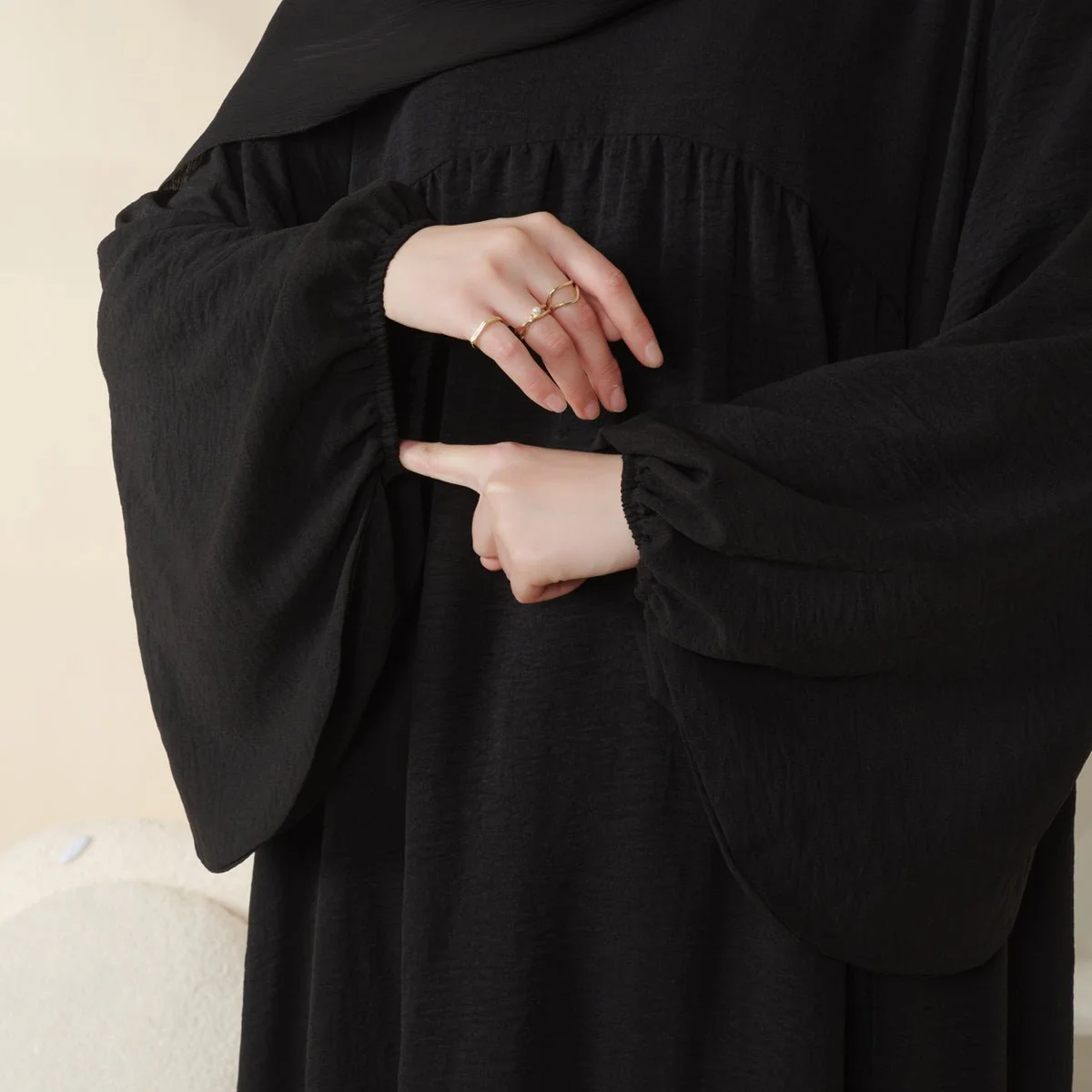 Reversible Abaya Made With Crepe Fabric (MA035) - Image 18