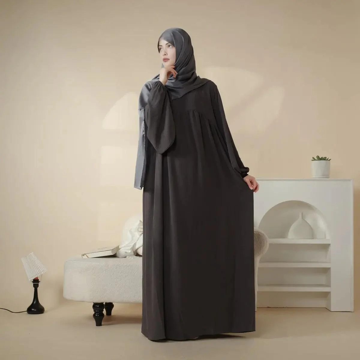 Reversible Abaya Made With Crepe Fabric (MA035) - Image 22
