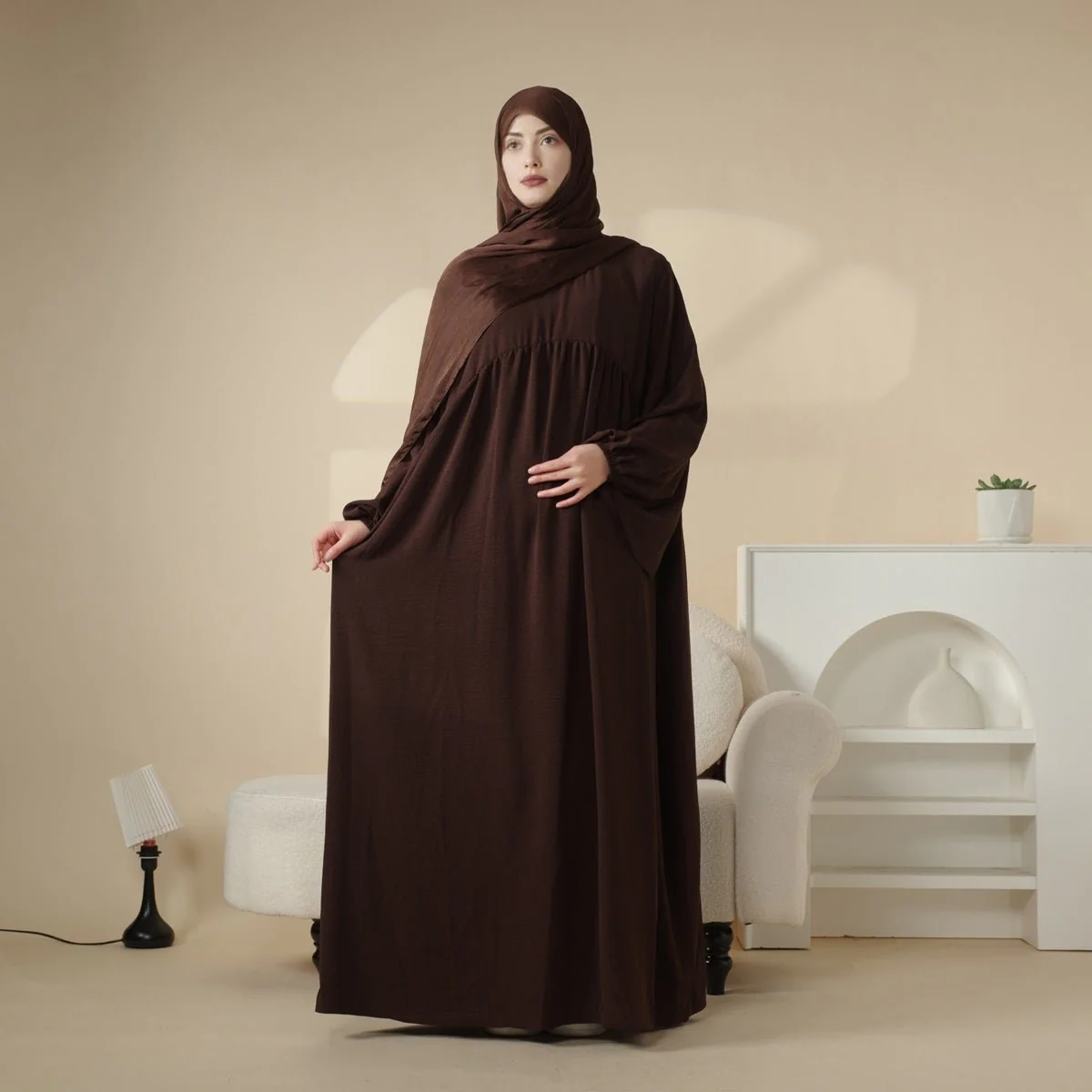 Reversible Abaya Made With Crepe Fabric (MA035) - Image 6