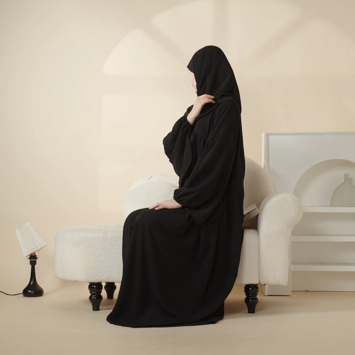 Reversible Abaya Made With Crepe Fabric (MA035) - Image 8