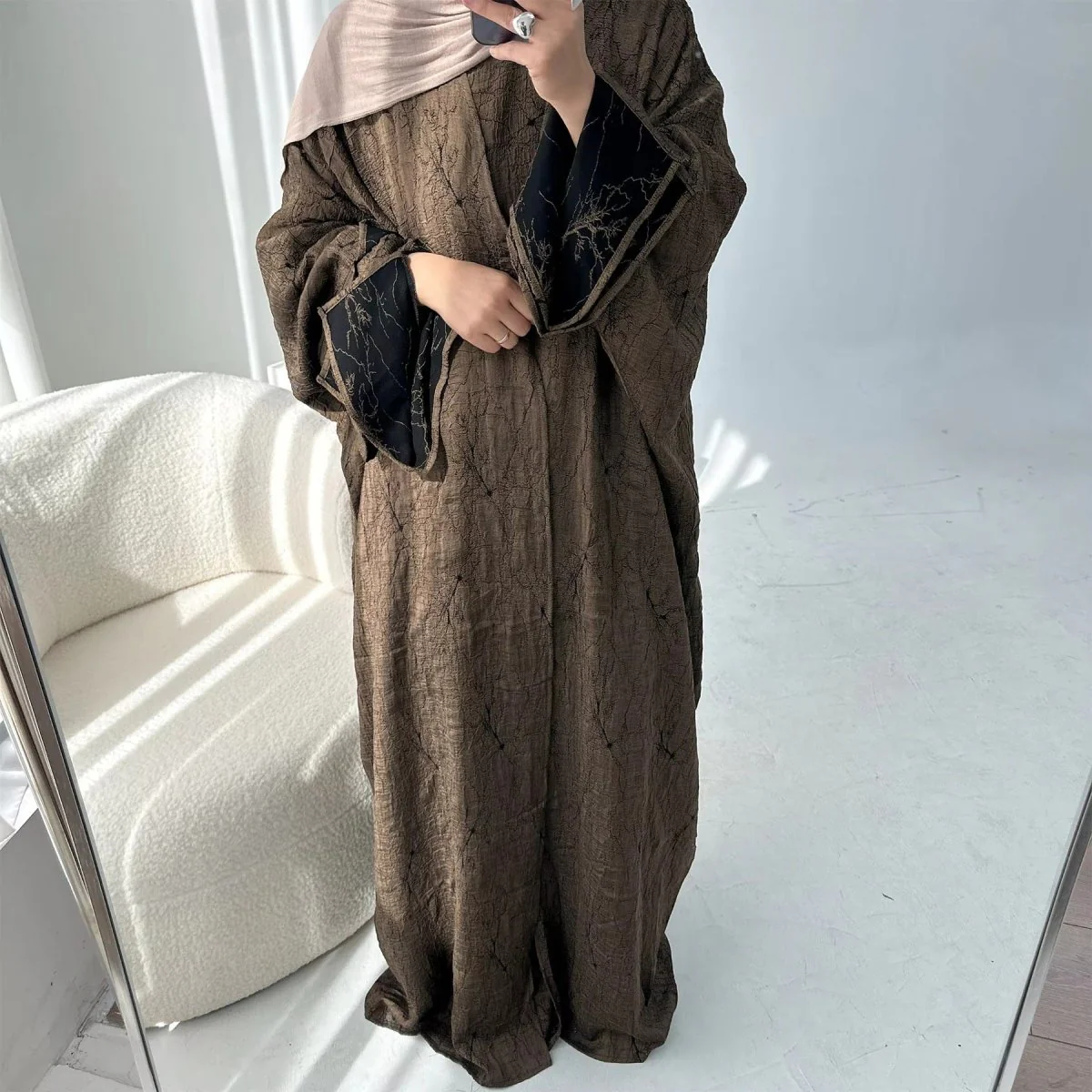 Reversible Jacquard Cardigan & Dress Set(MOA282) - Image 2