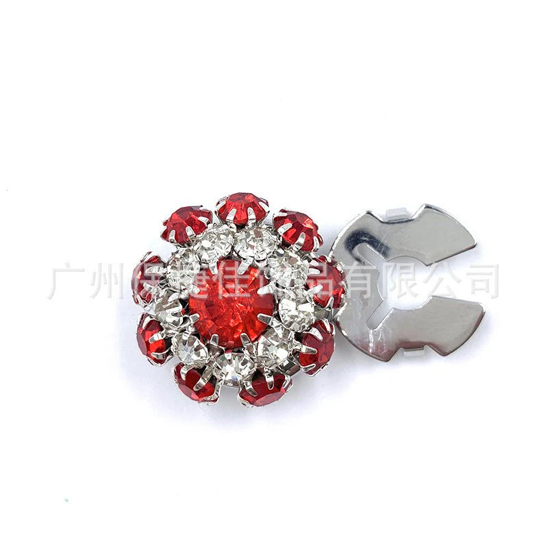 Rhinestone Button Covers | Crystal Flower Decorative Clips(MAC359) - Image 10