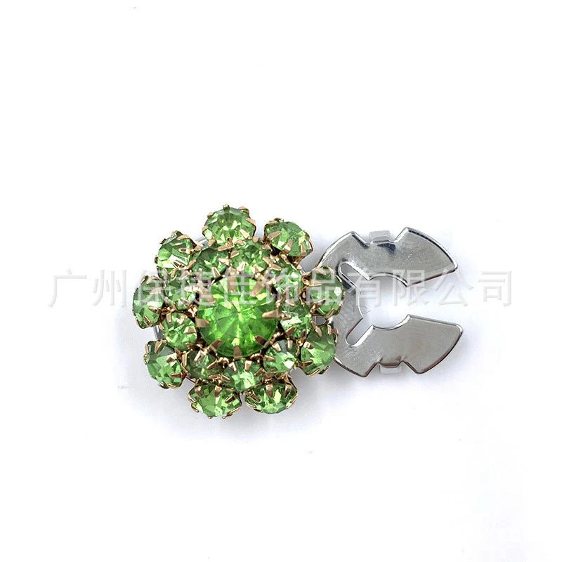 Rhinestone Button Covers | Crystal Flower Decorative Clips(MAC359) - Image 11