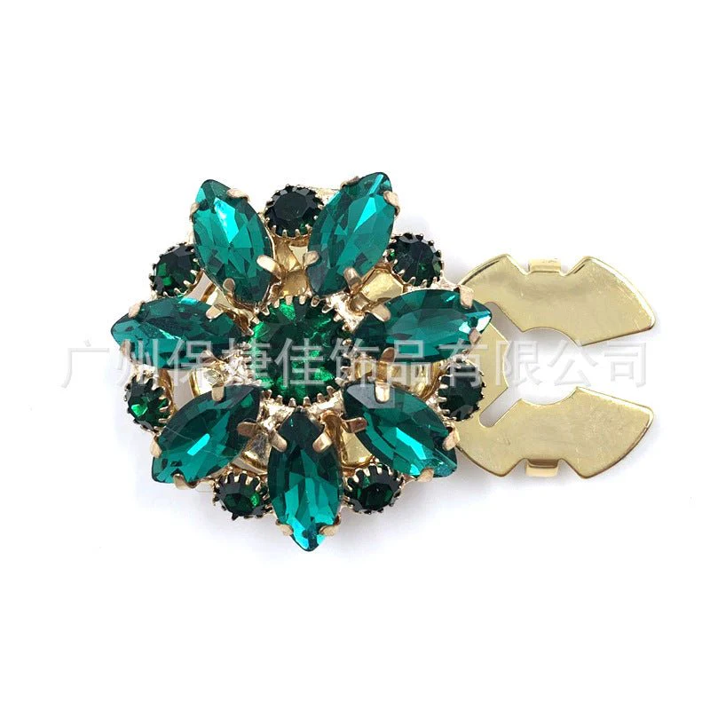 Rhinestone Button Covers | Crystal Flower Decorative Clips(MAC359) - Image 12