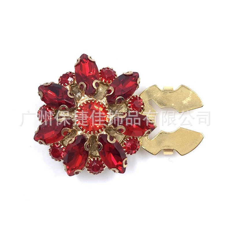Rhinestone Button Covers | Crystal Flower Decorative Clips(MAC359) - Image 15