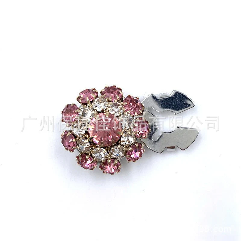 Rhinestone Button Covers | Crystal Flower Decorative Clips(MAC359) - Image 19