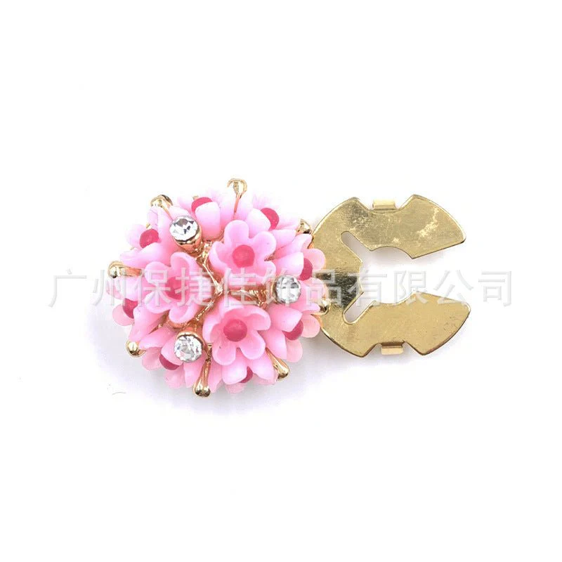 Rhinestone Button Covers | Crystal Flower Decorative Clips(MAC359) - Image 20