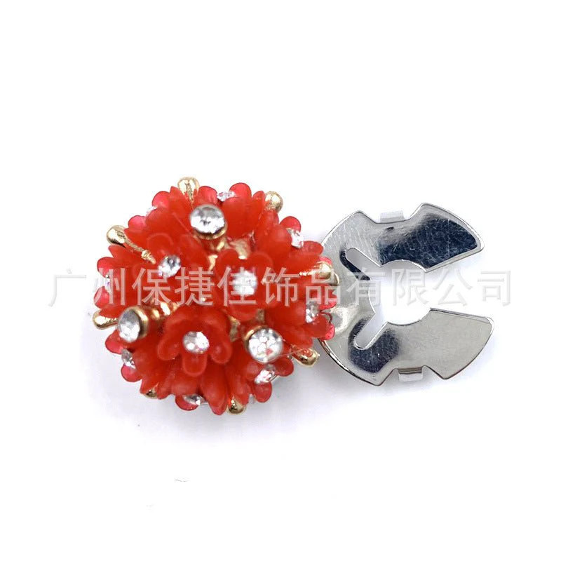 Rhinestone Button Covers | Crystal Flower Decorative Clips(MAC359) - Image 21