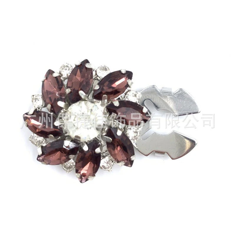 Rhinestone Button Covers | Crystal Flower Decorative Clips(MAC359) - Image 23