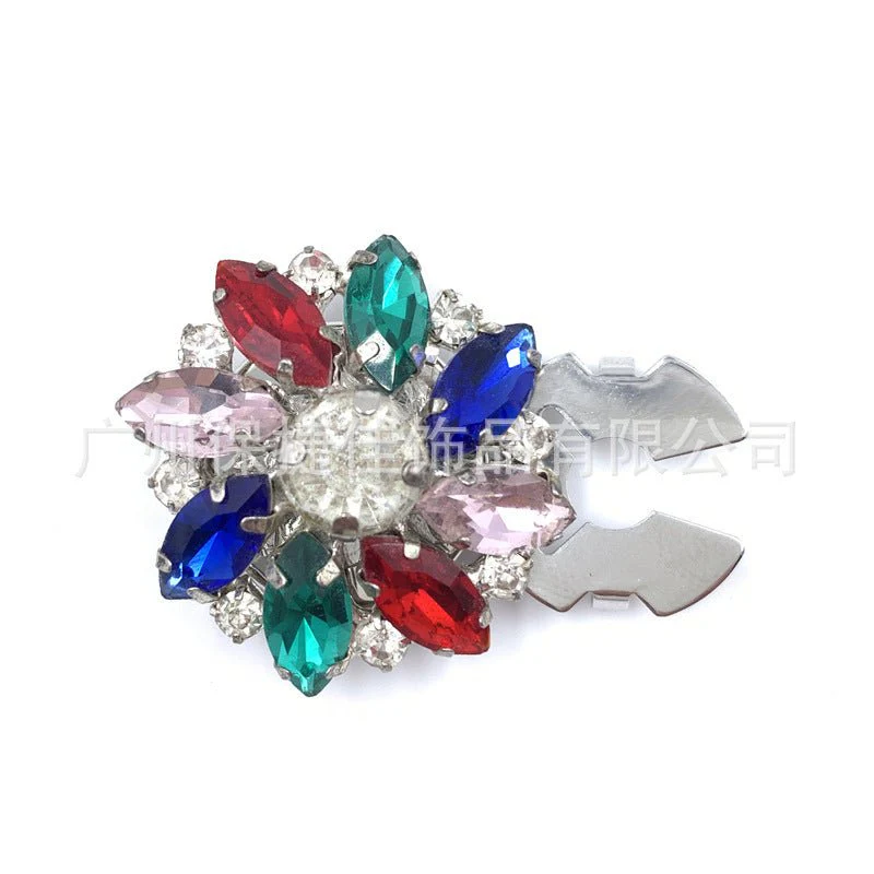 Rhinestone Button Covers | Crystal Flower Decorative Clips(MAC359) - Image 24