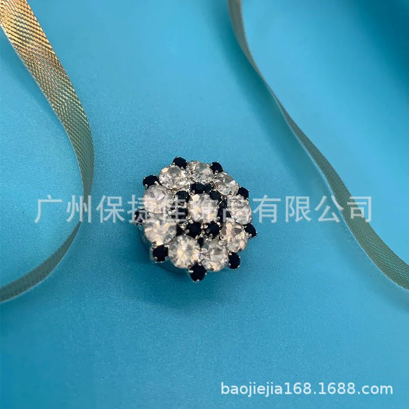 Rhinestone Button Covers | Crystal Flower Decorative Clips(MAC359) - Image 26
