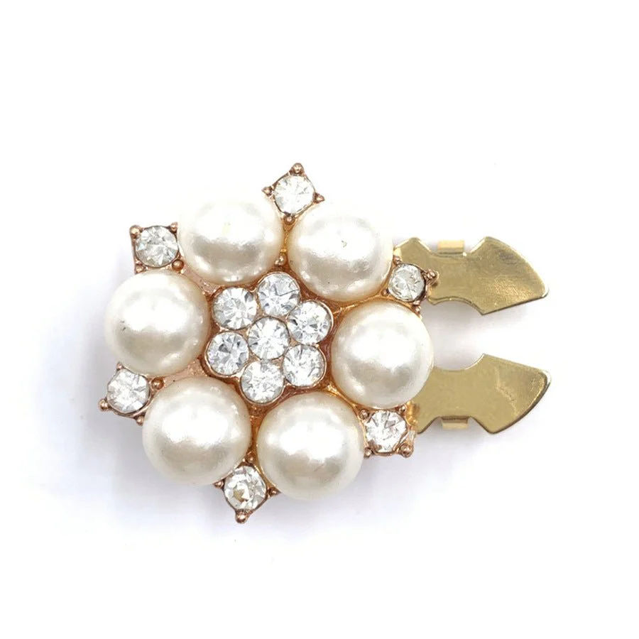 Rhinestone Button Covers | Crystal Flower Decorative Clips(MAC359) - Image 3
