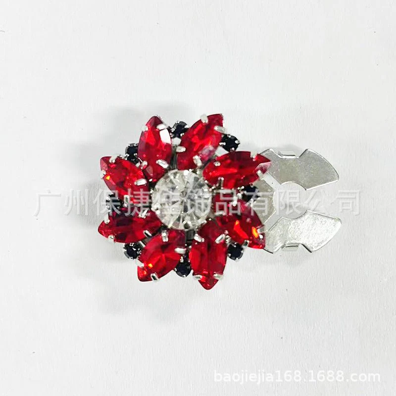 Rhinestone Button Covers | Crystal Flower Decorative Clips(MAC359) - Image 35