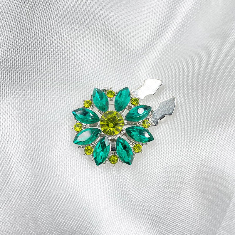 Rhinestone Button Covers | Crystal Flower Decorative Clips(MAC359) - Image 36