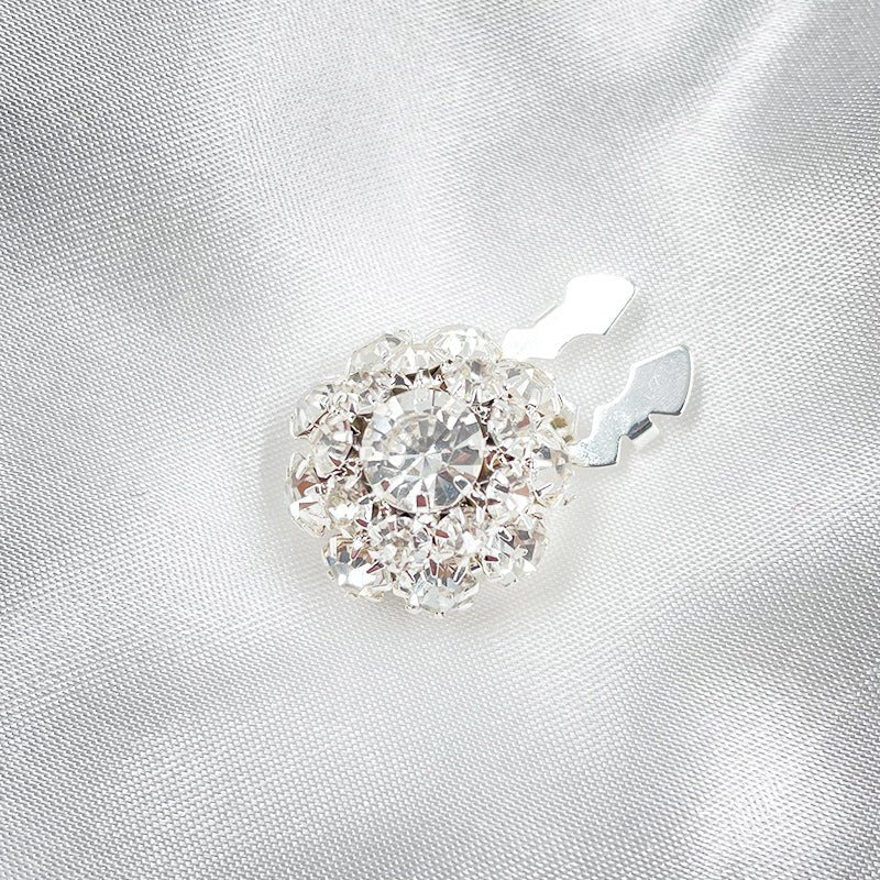 Rhinestone Button Covers | Crystal Flower Decorative Clips(MAC359) - Image 4