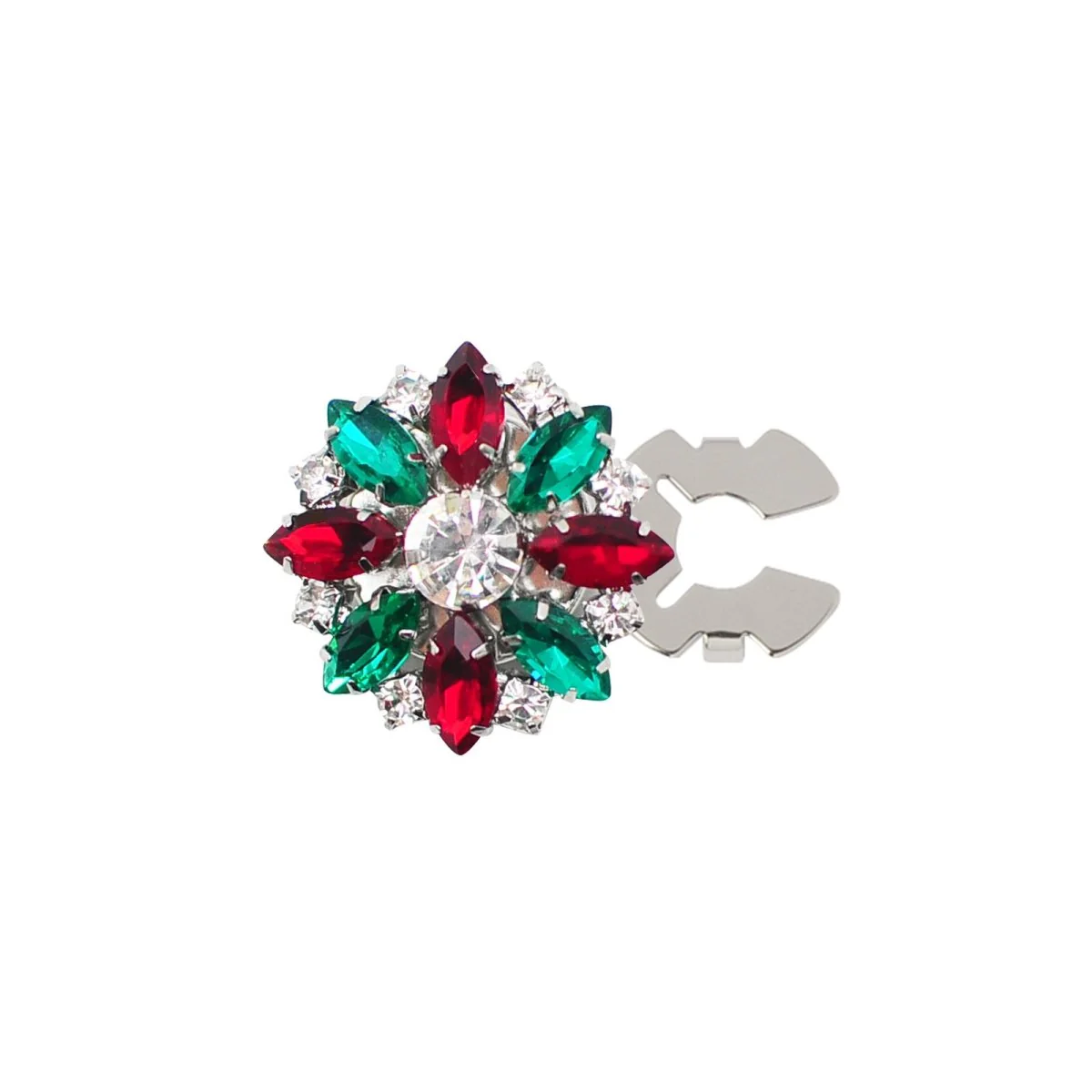 Rhinestone Button Covers | Crystal Flower Decorative Clips(MAC359) - Image 44
