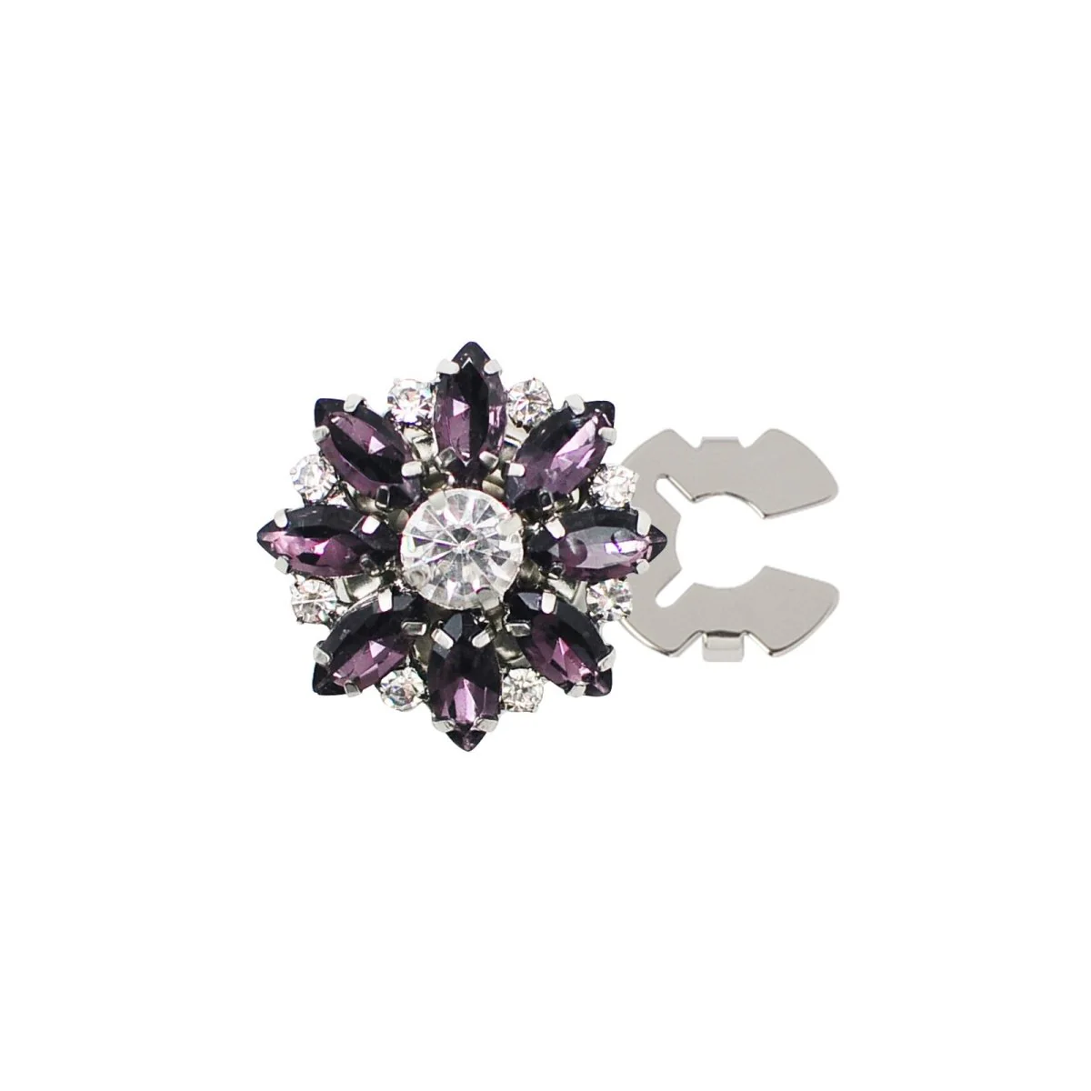Rhinestone Button Covers | Crystal Flower Decorative Clips(MAC359) - Image 47
