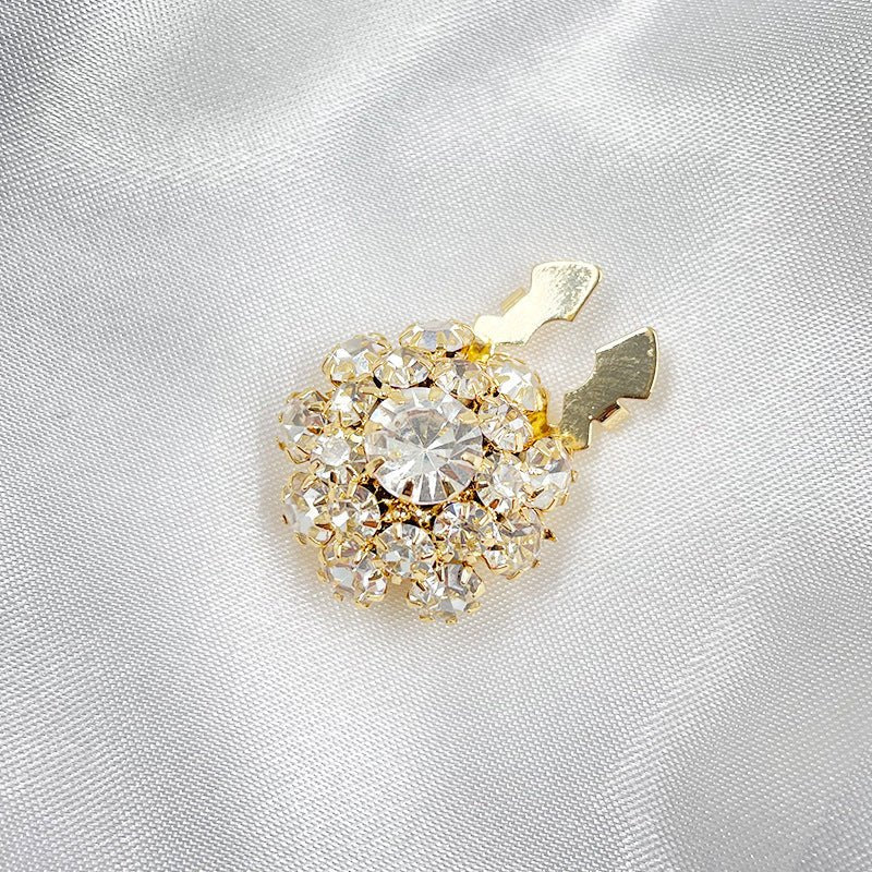 Rhinestone Button Covers | Crystal Flower Decorative Clips(MAC359) - Image 5