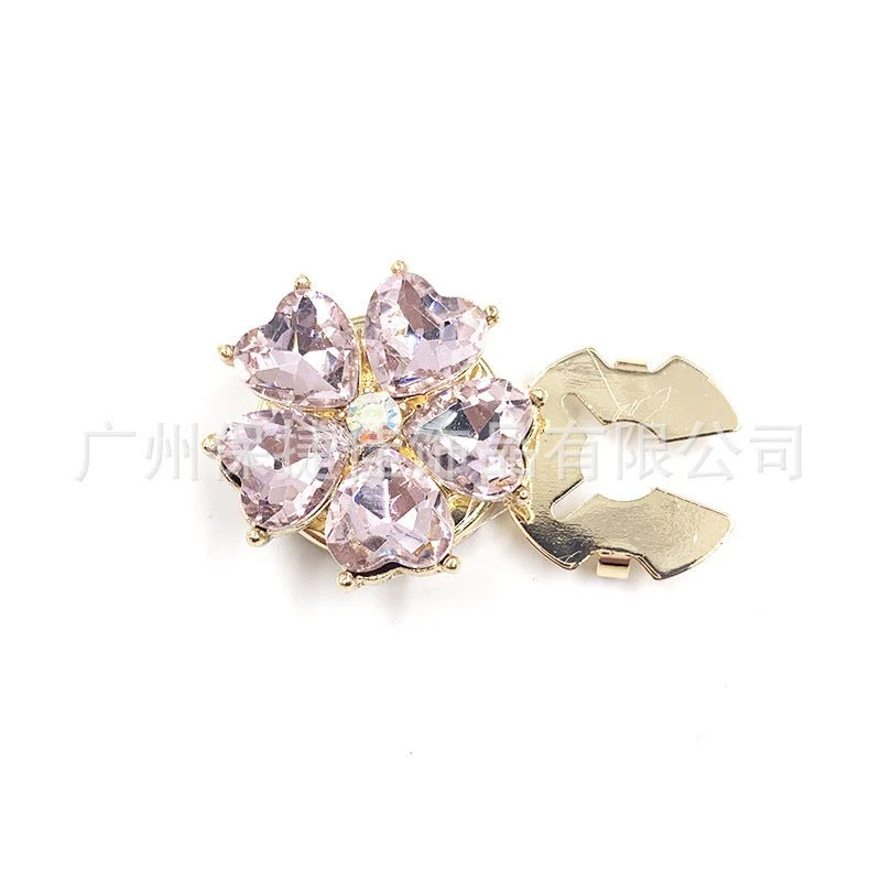 Rhinestone Button Covers | Crystal Flower Decorative Clips(MAC359) - Image 61