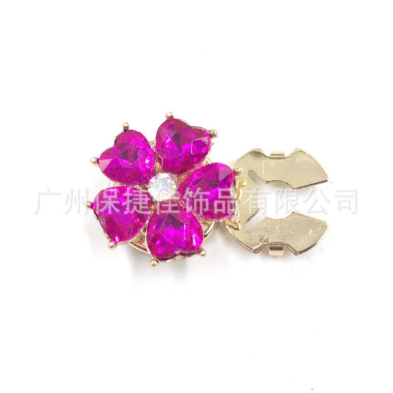 Rhinestone Button Covers | Crystal Flower Decorative Clips(MAC359) - Image 62