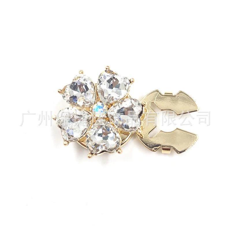Rhinestone Button Covers | Crystal Flower Decorative Clips(MAC359) - Image 63