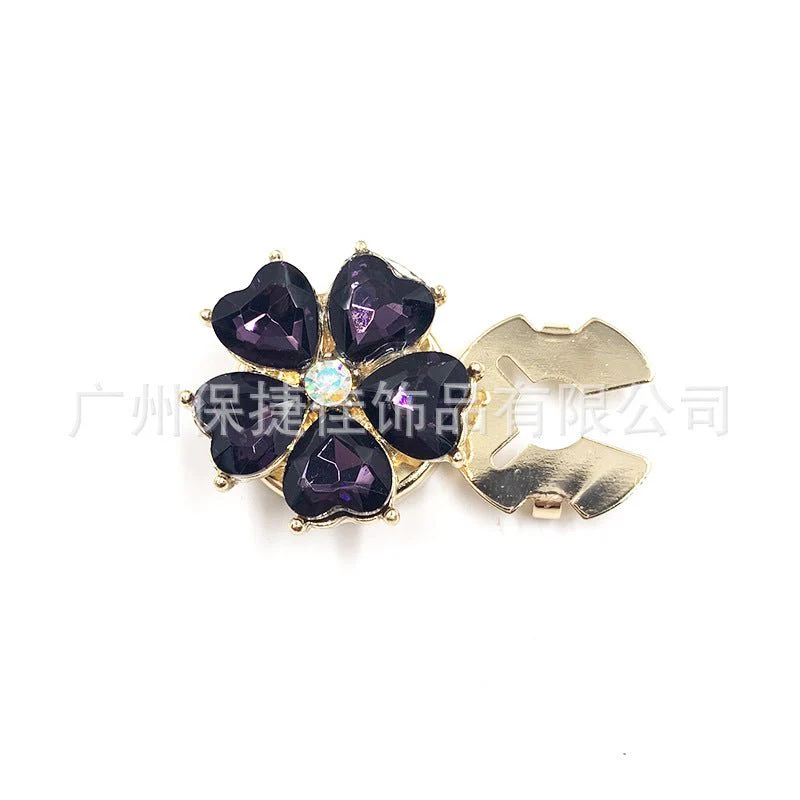 Rhinestone Button Covers | Crystal Flower Decorative Clips(MAC359) - Image 66