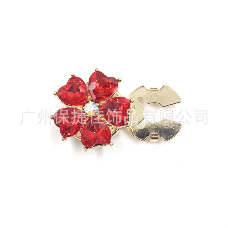 Rhinestone Button Covers | Crystal Flower Decorative Clips(MAC359) - Image 67