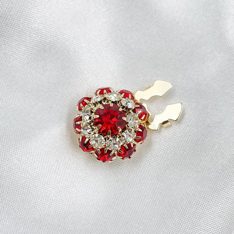 Rhinestone Button Covers | Crystal Flower Decorative Clips(MAC359) - Image 8