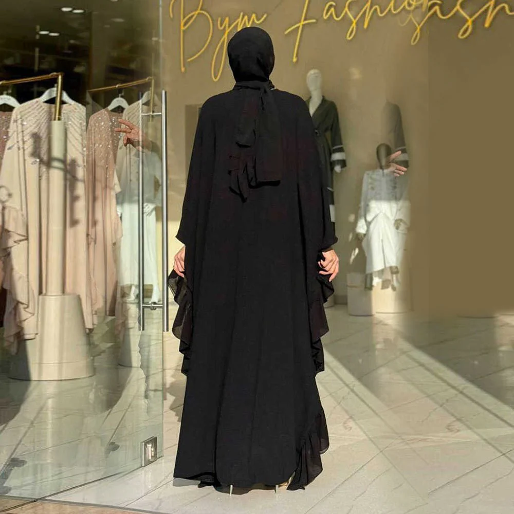 Rhinestone Embellished Butterfly Sleeve Abaya | Art Deco Kaftan Gown (MA374) - Image 3