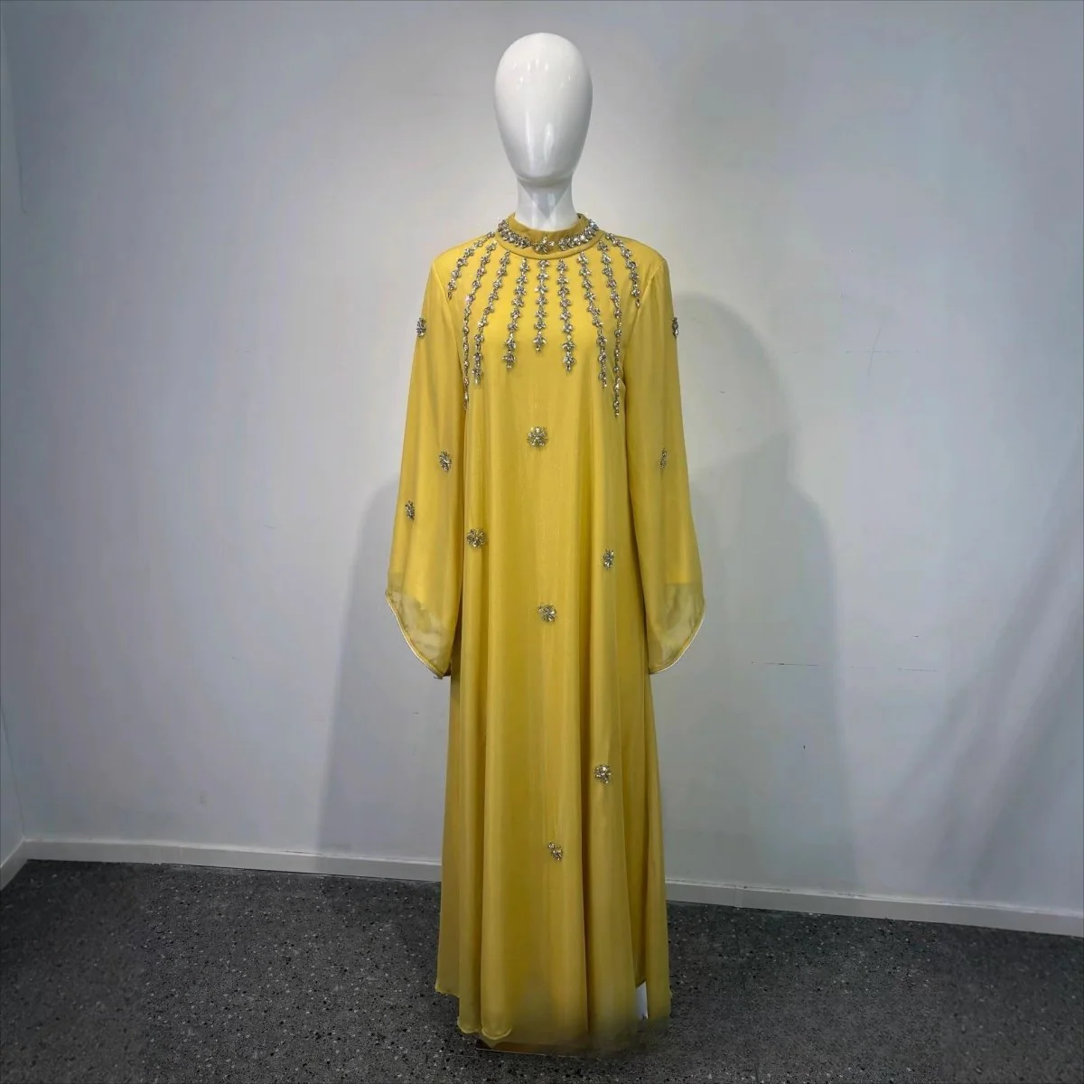 Rhinestone Scatter Batwing Abaya (MA419)