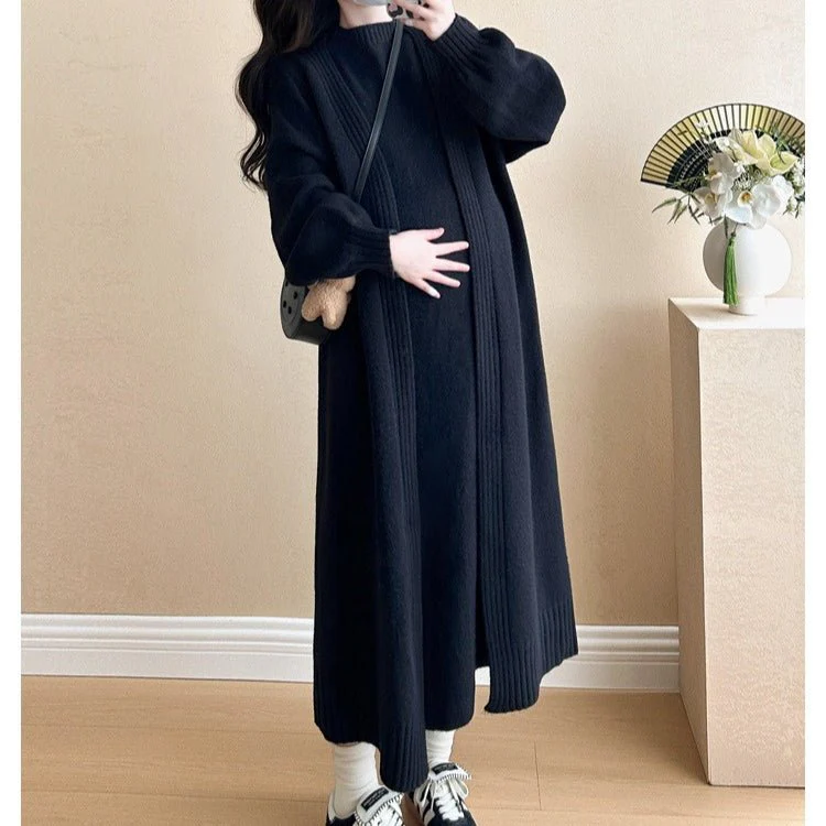Ribbed Knit Cardigan & Tank Dress Set(MS202) - Image 12