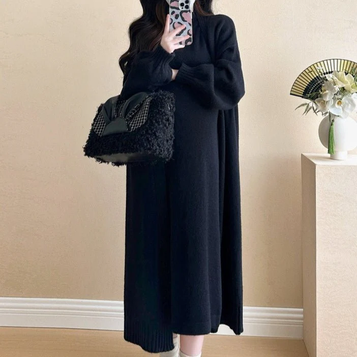 Ribbed Knit Cardigan & Tank Dress Set(MS202) - Image 13
