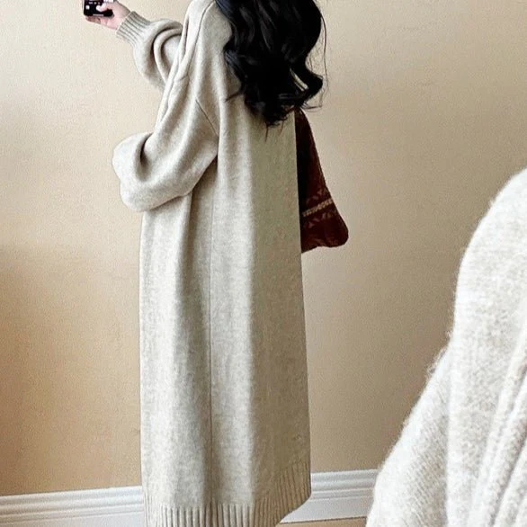 Ribbed Knit Cardigan & Tank Dress Set(MS202) - Image 5