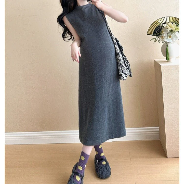 Ribbed Knit Cardigan & Tank Dress Set(MS202) - Image 8