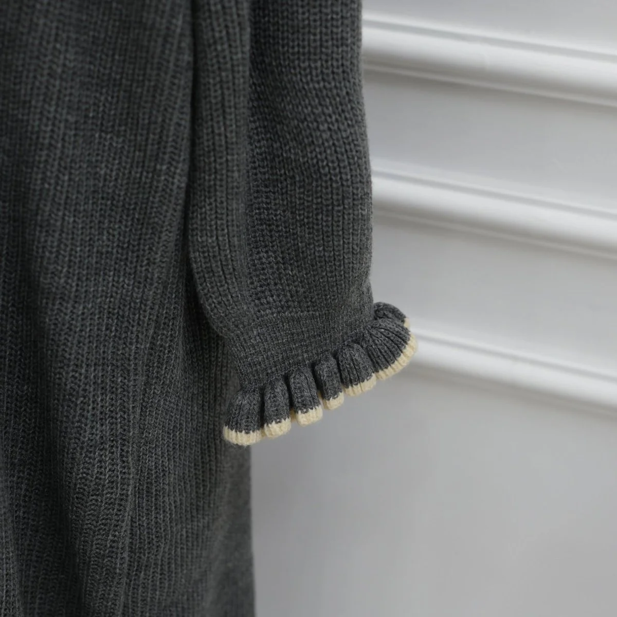 Ribbed Knit Dress with Ruffle Cuffs (MA388) - Image 10