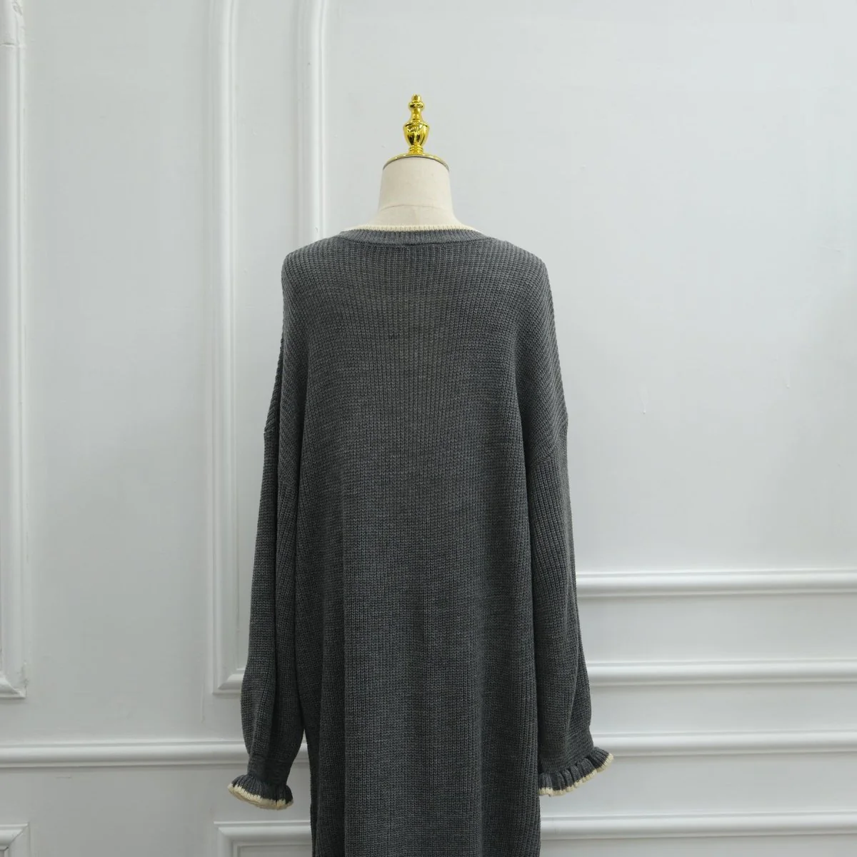 Ribbed Knit Dress with Ruffle Cuffs (MA388) - Image 11
