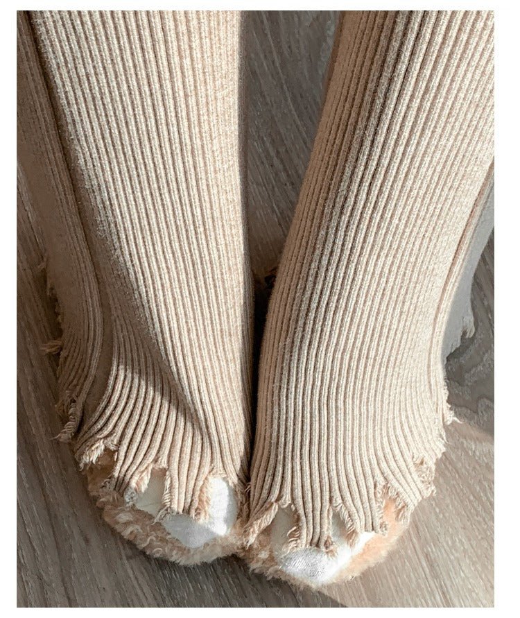 Ribbed Knit Frayed Wide Leg Pants | High Waist Drawstring Flare Pants(MS164) - Image 12