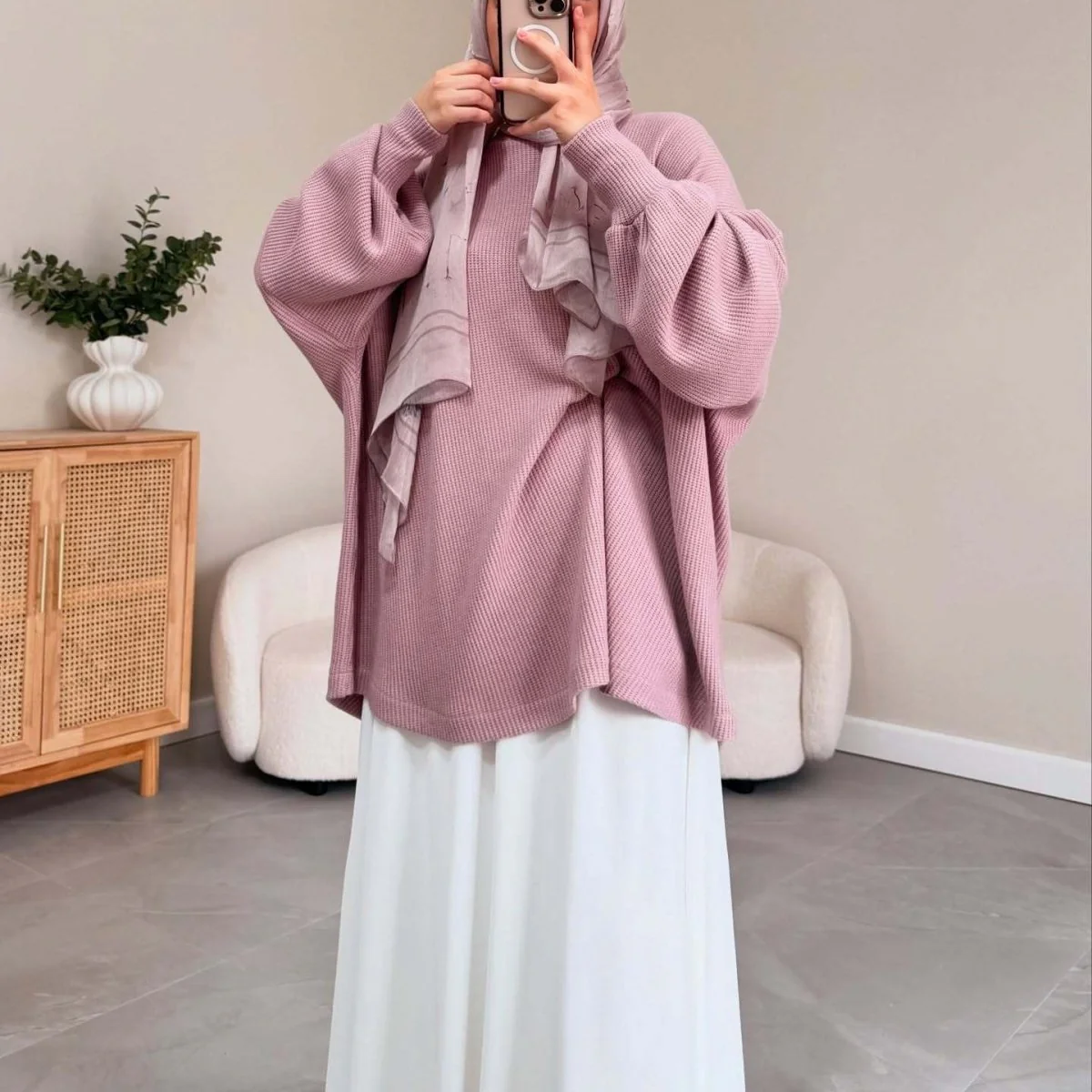 Ribbed Knit Sweater & Maxi Skirt Set | Oversized Pullover Two-Piece(MS224) - Image 10