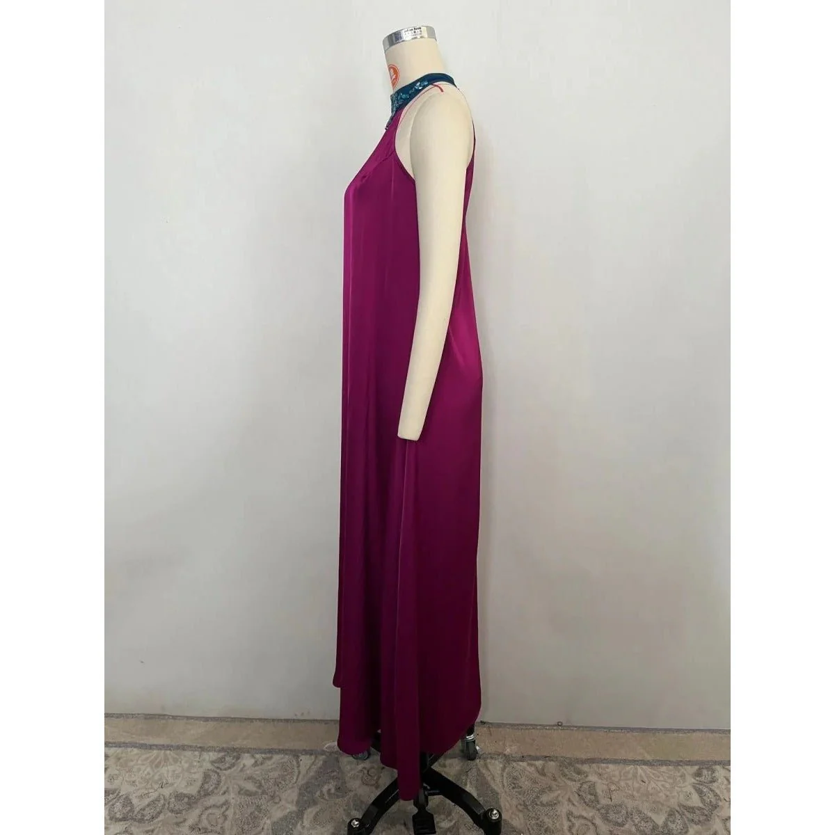 Rose Purple Luxury Feather-Embellished Abaya Dress Two-Piece Set with Crystal & Bead Details (MOA159) - Image 17