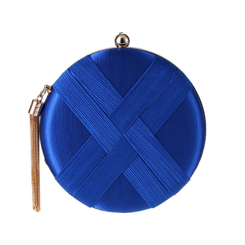Round Evening Clutch Handbag with Braided Accent (MAC287) - Image 11